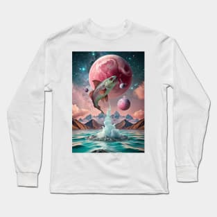 Alien landscape with a fish Long Sleeve T-Shirt